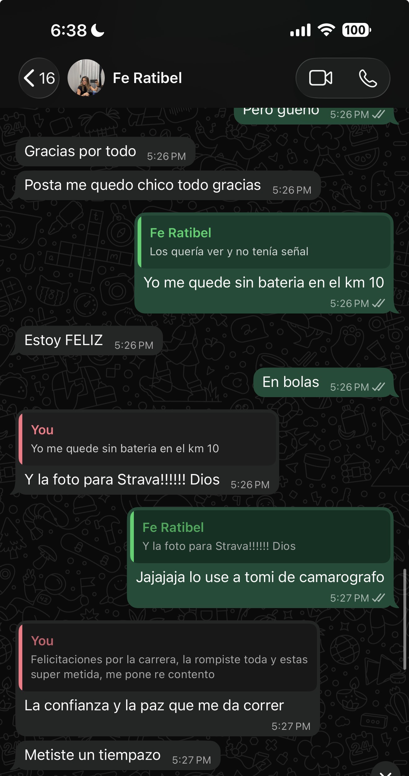 Fe: 'estoy FELIZ — la confianza y la paz que me da correr'