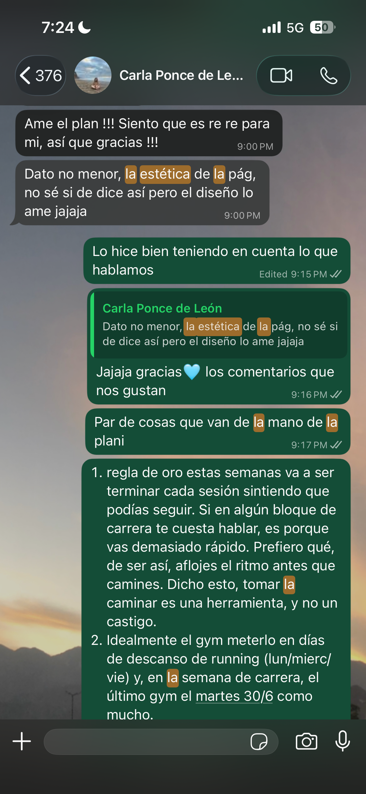 Carla: 'amé el plan, siento que es re para mí' — y 'la estética de la página la amé'